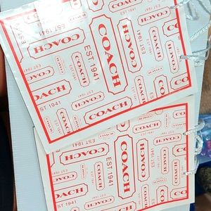 Coach 2 Gift Bags .Red And White  New Condition.